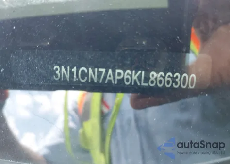 2019 Nissan Versa 1.6 Sv z USA, uszkodzony, nr VIN 3N1CN7AP6KL866300